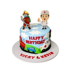 Firefighter and Doctor Cake