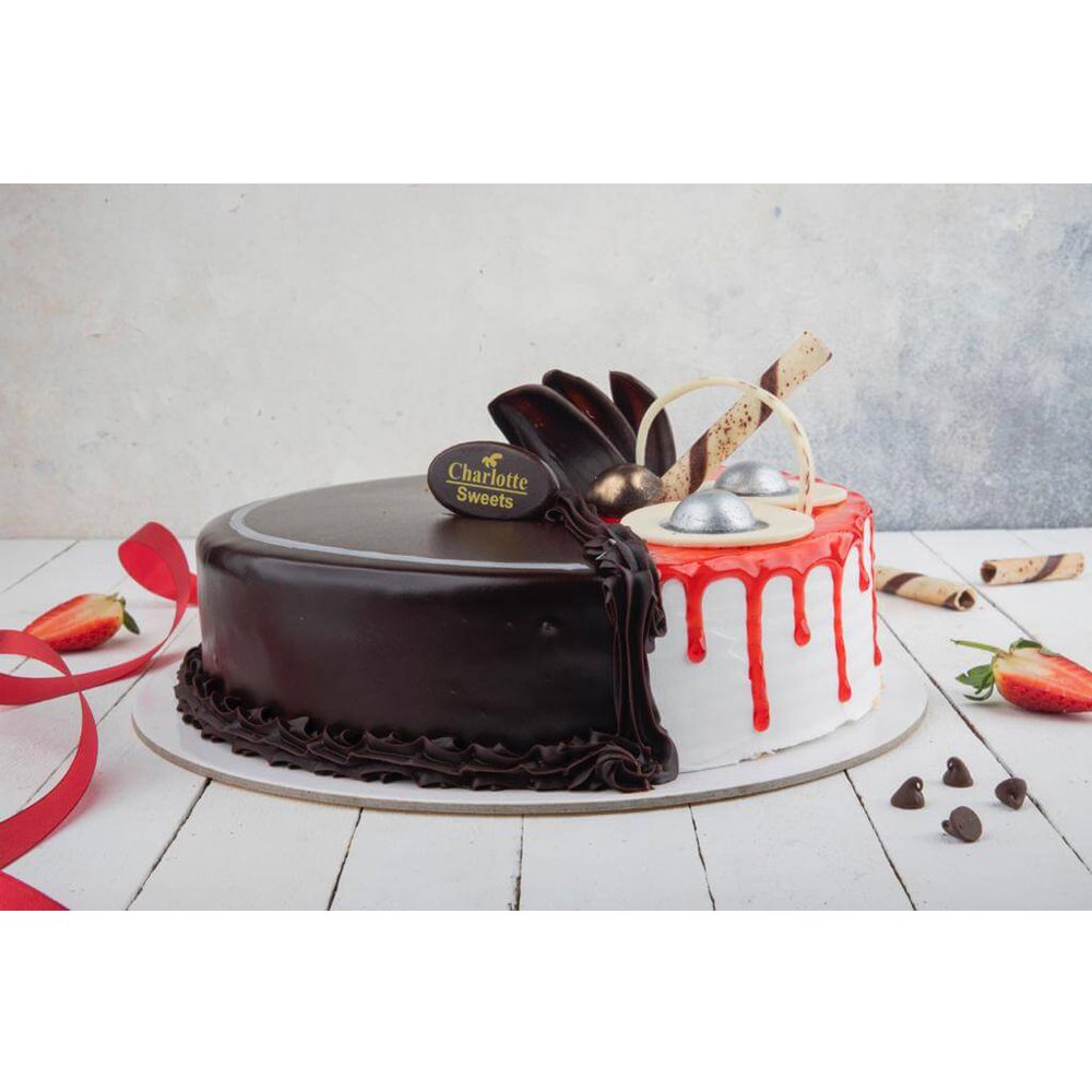 Half Chocolate Half Vanilla Cake