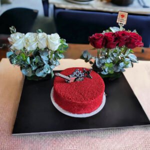 flowers and cake birthday