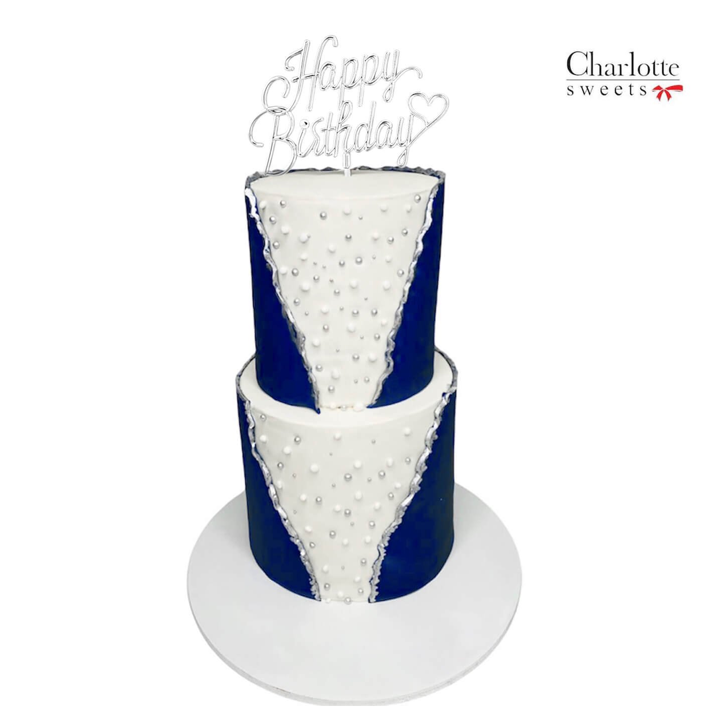 2 Tier Blue Cake