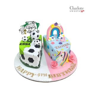 Football and Unicorn Cake
