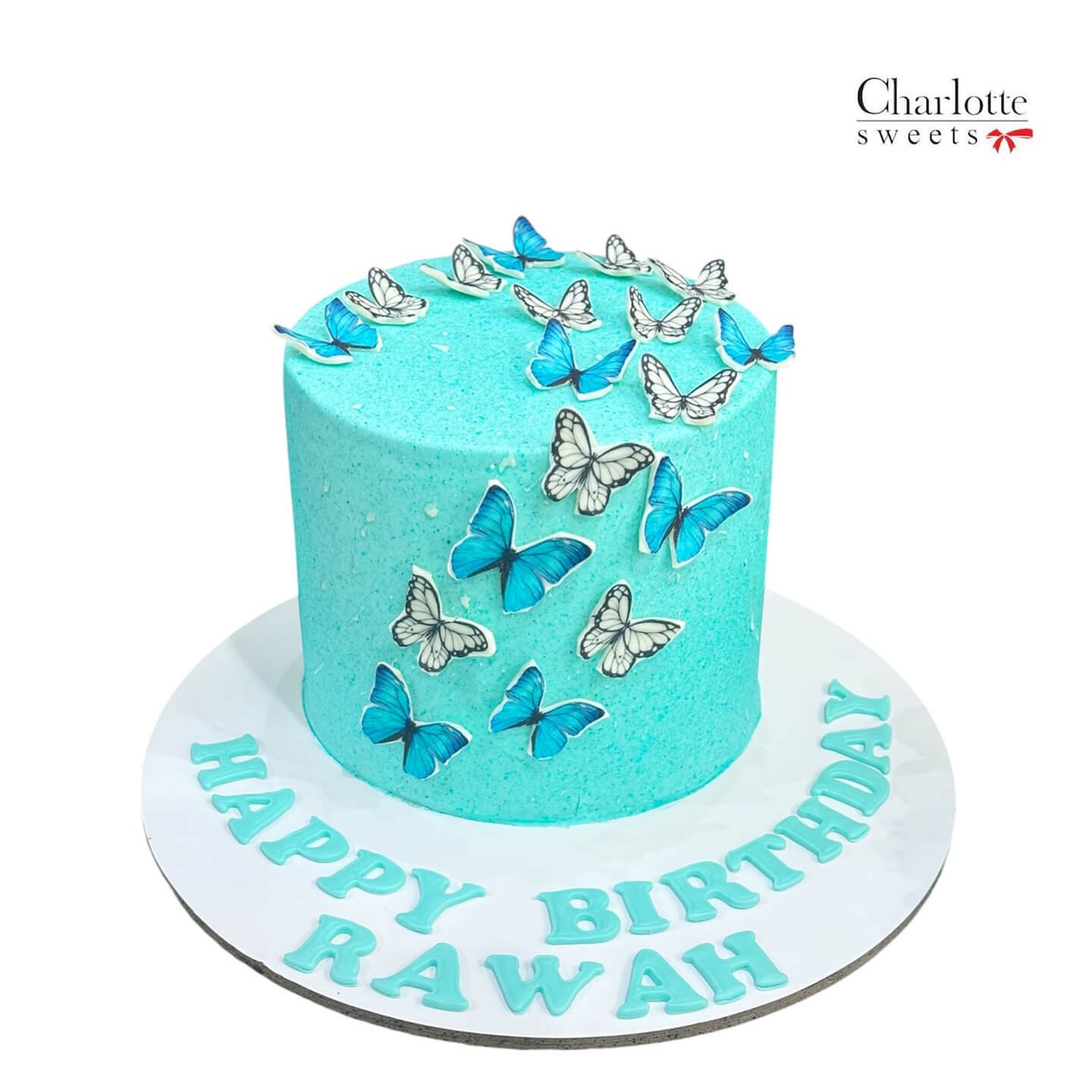 Light Blue Butterfly Cake
