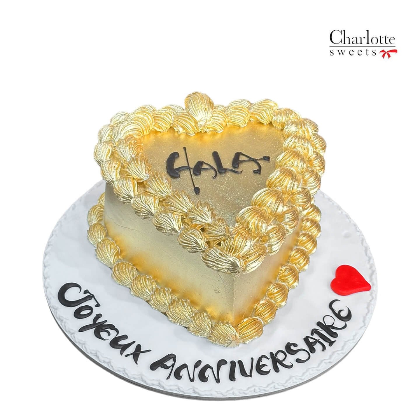 Gold Heart Cake