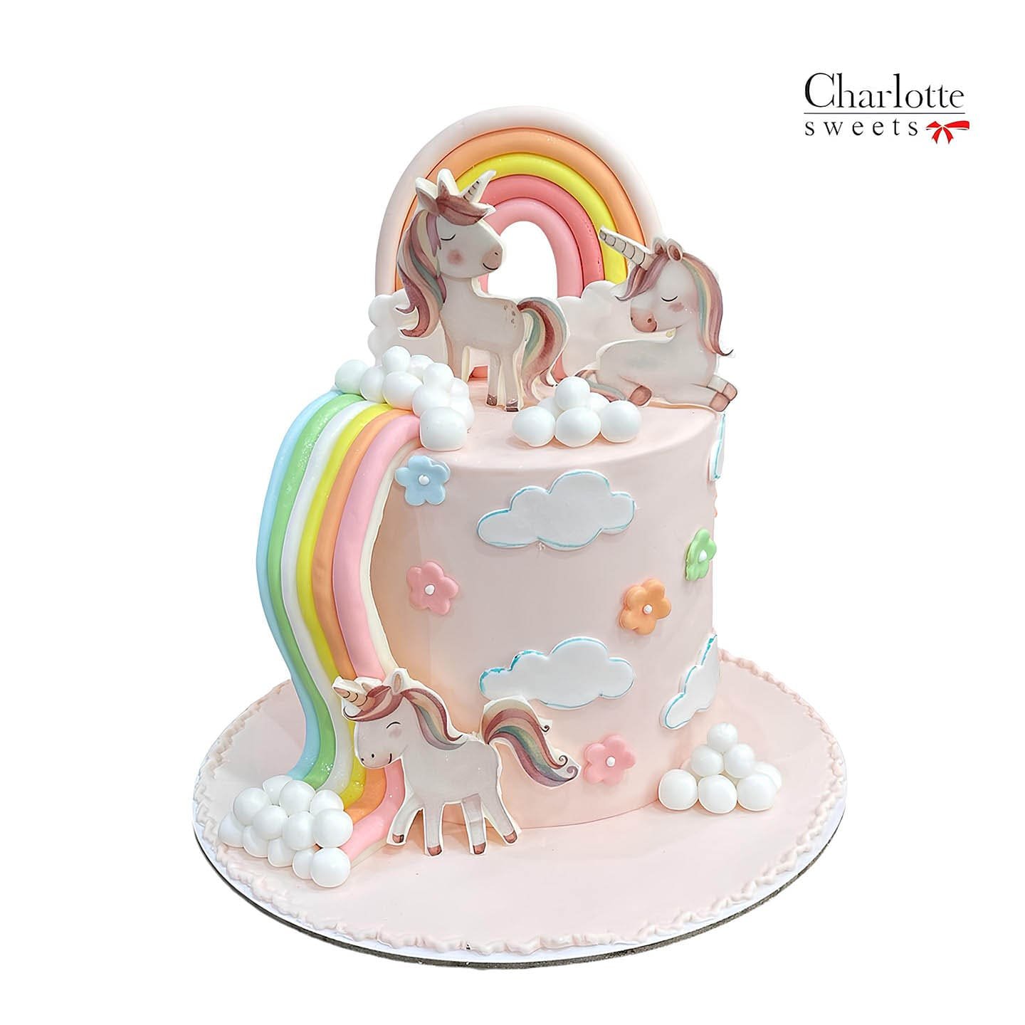 Rainbow Unicorn Cake