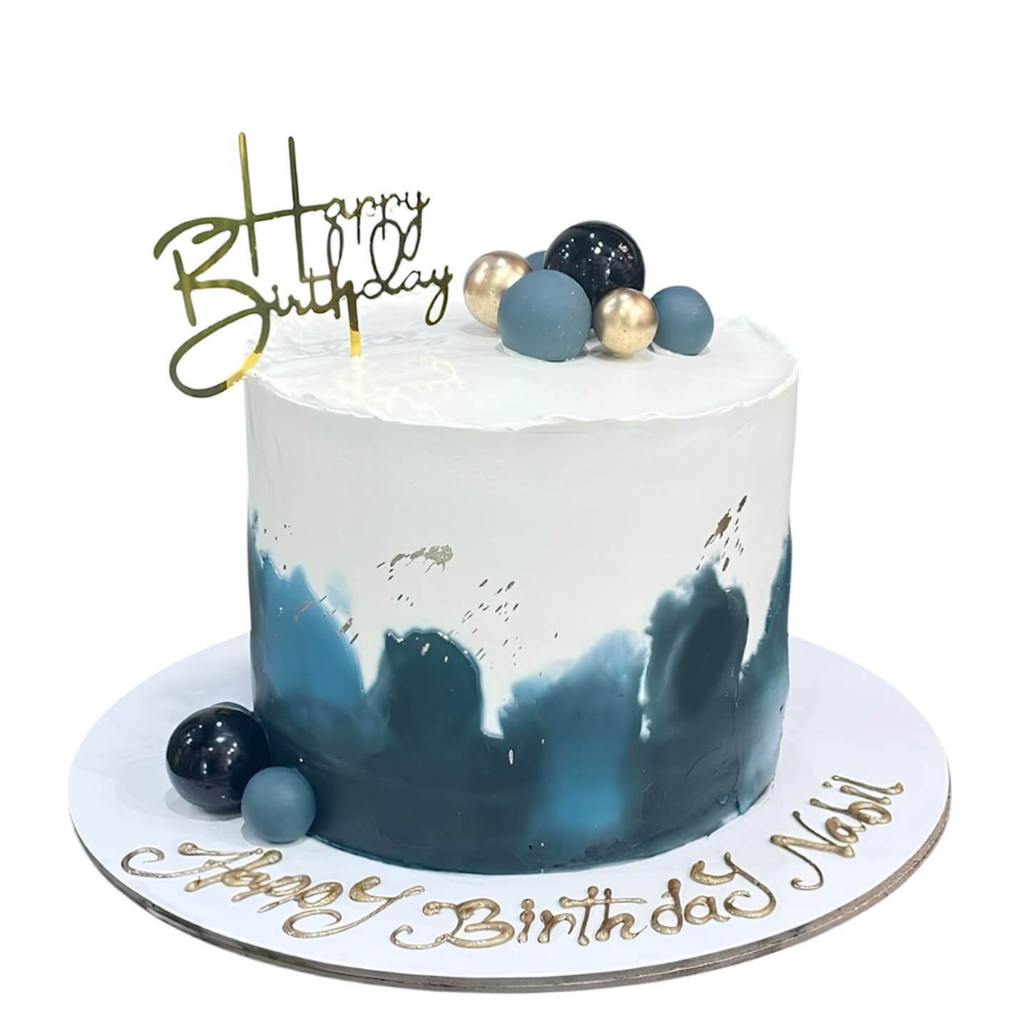 Blue and White Cake