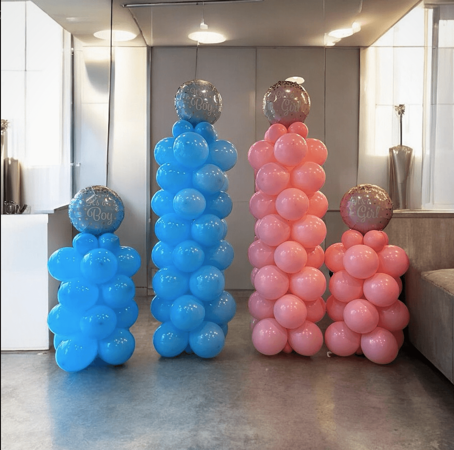 Gender Reveal Balloon Pillar