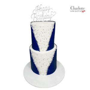 2 Tier Blue Cake