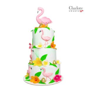 3 Tier Flamingo Cake