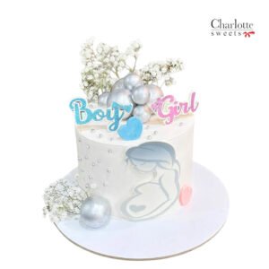 simple gender reveal cake