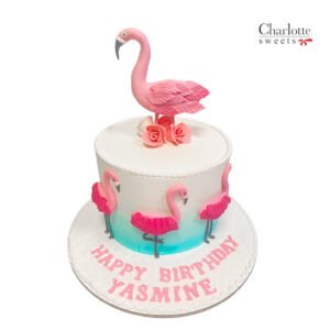 Flamingo On a Cake