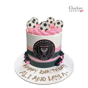 Inter Miami Football Cake