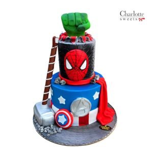 2 Tier Superhero Cake