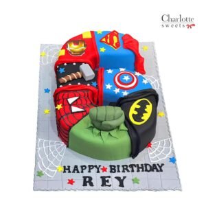 Superheroes Theme Cake