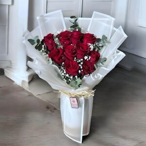 10 Red roses flowers